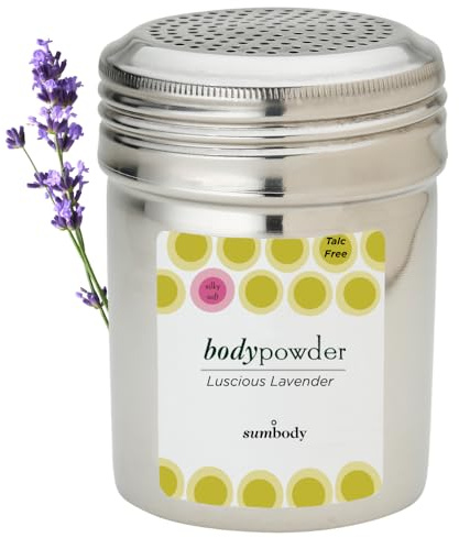 Sumbody Pure Arrowroot Natural Organic Lavender Body Powder (4oz) Talc Free Cornstarch Free, Sweat Absorbing After Shower Body Deodorant, Dusting Powder, Baby Powder Travel Size, Men, Women, Teens