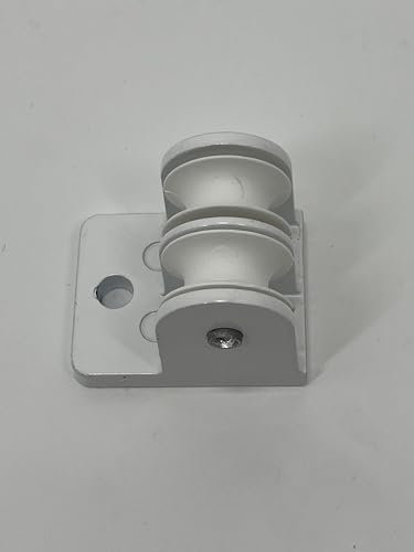 Polea Doble Metálica para Cuerda Toldo | Polea Lacado Blanco