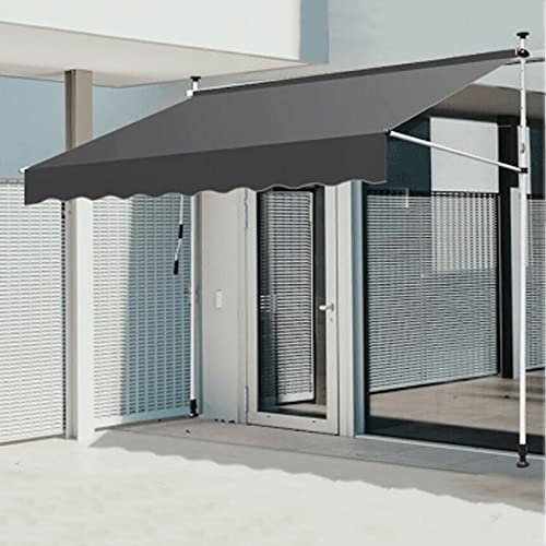 Markise Klemmmarkise Markise, manuell einziehbare Markise, Markisen für Terrasse, Nicht verschraubter Sonnenschutz für den Außenbereich, Balkonmarkise mit Handkurbel, UV- und wasserbeständig, höhenve