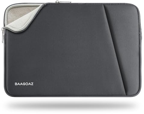 BAAGOAZ Custodia per Laptop da 15,6-16 Pollici Borsa Protettiva Compatibile con Parziali 16 Portatile Laptop Porta PC, e la Maggior Parte dei 15,6 Pollici Computer Portatile Chromebook, Grigio