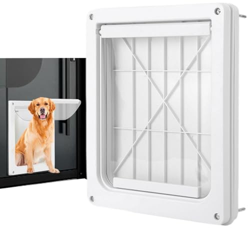 Porte pour Chien résistante aux intempéries, chatière de Grande Taille avec Panneau de Coulissant | Portes de Chien sûres
