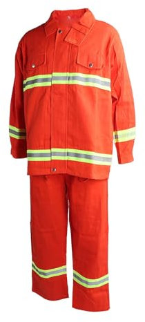 Brandskyddsdräkt, Skyddsjackor med Hög Synlighet för Män, Brandsäker Skyddsdräkt Värmeisolering Skyddskläder Blixtlås Bomullskläder med Reflekterande Remsor Typ 97 (XL)
