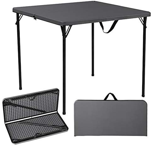 Klappbares Gartenmöbel-Set für den Außenbereich, leicht, kompakt, Stahltisch und Stühle für C und Picknick, Grau (1 Tisch, 2 Stühle)