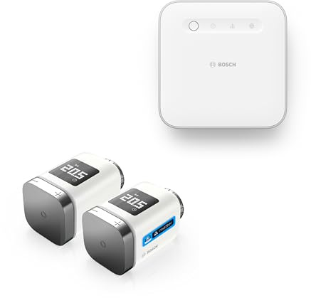 Bosch Smart Home Smart Radiator Thermostat Starter Set, 1x Controller II, 2x Radiator Thermostat II [+M] anthracite