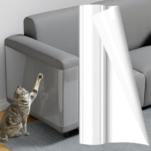Cat Scratch Sticky Paws Tape Door Furniture Protector from Dog Cat Scratching, Anti Scratch Clear Training Self Adhesive Free Cutting Tape for Carpet, Sofa, Couch, Door (30cm x 5m)