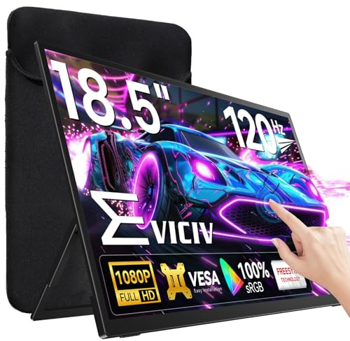 EVICIV Monitor Portatil Táctil Grande de 18,5 Pulgadas 120Hz 1080P 1500:1 FHD IPS Cuidado de Ojos Juego de Azar Pantalla Portable con Kickstand Mini HDMI USB C para Laptop/PC/Teléfono/Game Console