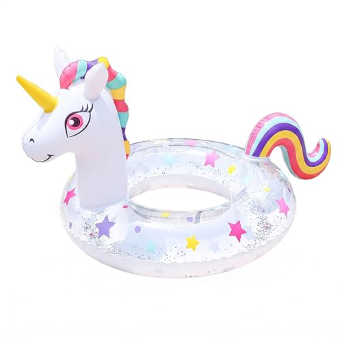 HYZYWON Salvagente Bambini, Salvagente Bambini Unicorno, 90 cm, Ciambella Gonfiabile, Giochi Piscina, per Piscina e Spiaggia (B90)