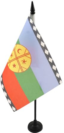 AZ FLAG Bordsflagga Mapuchefolket i Chile 21x14 cm 100D Polyester Plastfot