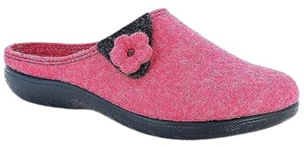 Pantofole ECOFRIENDS in Feltro con Fiore, Suola Realizzata con Materiali di Recupero, Fucsia, 39