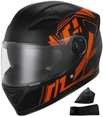 Kongou Helme für Erwachsene Motorrad,Herren Motorradhelme | Winddichte Integralhelme,Integralhelme, atmungsaktive schützende Motorradhelme mit Sonnenblende und Halstuch für Roller-Motorräder