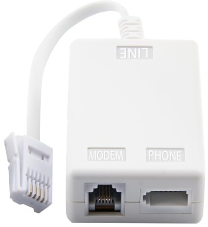 BT Telephone Splitters ADSL Filter with Cable and RJ11 Connection Adapter, ADSL Microfilter BT Plug/Socket Internet and Telephone Socket Splitter Cable for WiFi Sky EE Vodafone Plusnet Broadband Phone