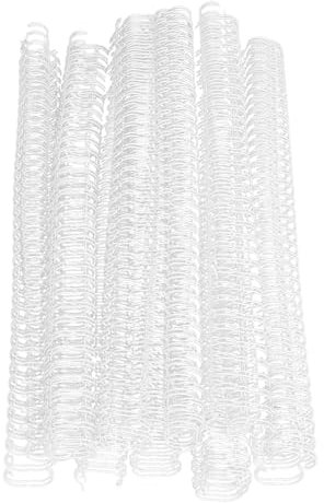 100 St A4 Bindtråd 1/2 Tum Diameter 34 Dubbelslinga 3:1 Stigning Nylonbelagd Järntråd Bindning Rygg Kontorsmaterial (WHITE)