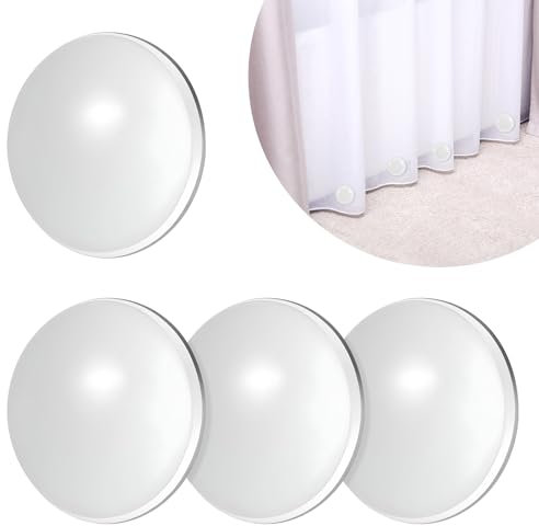 ElevateTech Magnetic Shower Curtain Weights, White Magnets Clips Closer Outdoor Curtain Weights Waterproof Anti Slip Design No Sew 4Pcs Suitable Tablecloth Padding