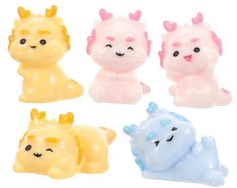 DIYEAH 5stücke Drachenstatue Aus Harz Miniaturen Drachen Dekodrache Für Garten Gartendekoration Drachenschmuck Für Schreibtisch Drachenfigur Aus Kunstharz Minidrache Für Fenster Harz Drac