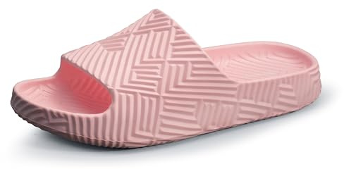 Weweya Shower Slippers House Slides Beach Sandals Pink Women 6 Men 4.5