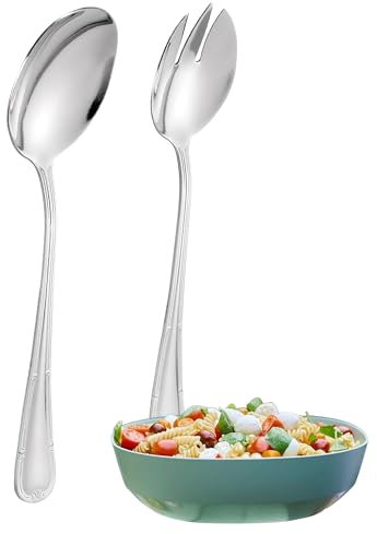 FAMILY 1 Set Cubiertos Ensalada 21.3x4.5CM Acero Inoxidable Diseño Flor, Elegancia y Funcionalidad para Cada Ocasión, Cubiertos de Alta Gama para Hogar y Restaurante