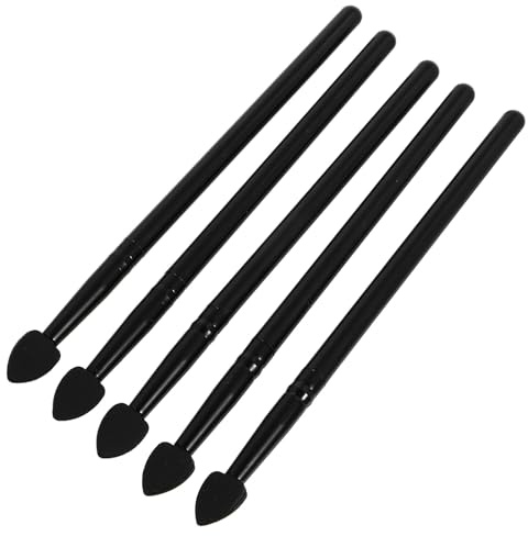 Angoily Pinceles de Silicona Mango de Aluminio y Plástico Set de 5 para Sombra de Ojos Ideales para Aplicación Profesional y Uso en Casa para Aplicación Profesional y Uso en Casa