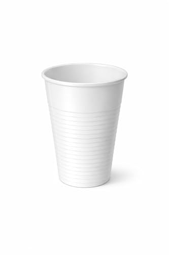 Sanjoma Chemical Solutions Vaso Reutilizable de Polipropileno 200/220 ml Blanco – Apto Lavavajillas 50 °C – Resiste 25 Lavados – Vaso Plástico Reutilizable para Hostelería, Eventos y Oficina (1000)
