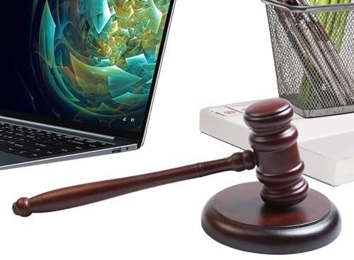 Träklubba, 24,9 cm ergonomisk träklubba, stark och klar slaghammare för advokater - för domstolsauktioner möten advokater verkställande auktionsägare