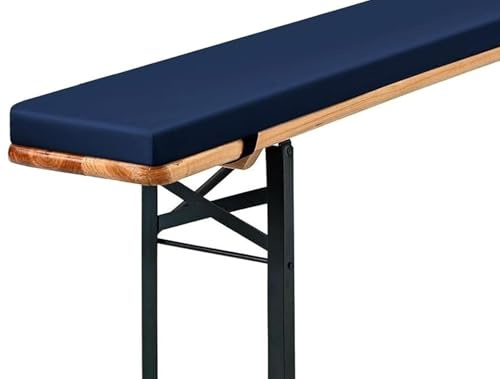 Anpassad bänkkudde utomhus och inomhus 150 x 40 x 5 cm, skum med hög densitet, halkfri, tvättbart överdrag, perfekt för ölbord och festtält set