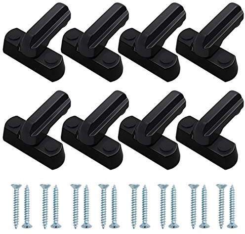 Neoteck 8pcs Fenstersicherung Sash Jammer Weiß Starke Zink-Gusslegierung Zusätzliche Fenster-Zusatzschloss Sicherheitsschlösser für verschiedene UPVC/PVC Türen und Fenster und Haus Sicherheit