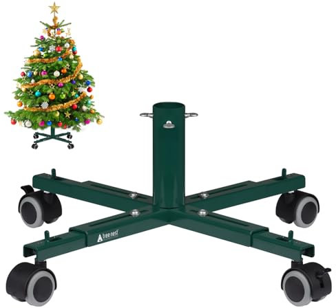 Tree Nest Christbaumständer mit Rädern für Künstlicher Baum Weihnachtsbaumständer Weihnachtsbaum Standfuß Ständer für Weihnachtsbaum 250 cm Grün Movable