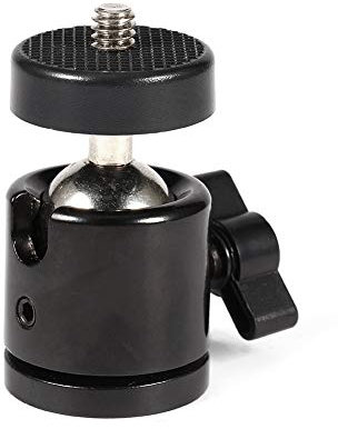 Yunir Mini rótula esférica, Montaje con Soporte de rótula Mini esférica 360 °, para trípode de cámara de 1/4 y Soporte de Flash de 3/8