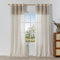 MYSKY HOME Vorhang Gardinen Wohnzimmer Boho Vorhänge mit Ösen 2er Set Gardine Leinenoptik H 245 x B 140 cm Natürlicher Stil Halbtransparent Geometrisches Muster Curtains, Braun