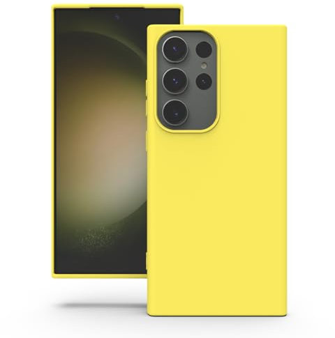 YATWIN Silicone Case for Samsung Galaxy S23 Ultra 5G, Soft-Touch, Shockproof, DustProof, Antiskid Full Body Armour Phone Cover for Samsung Galaxy S23 Ultra 5G - Yellow
