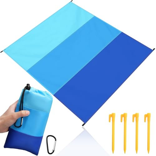 Votoko Tapis Plage Sableuse 210x200 cm, Couverture Plage et Compacte, Couverture de Plage Légère Pliable, Douce, Résistante au Vent, Imperméable, Sèche Rapidement, Durable pour la Plage et Le Camping