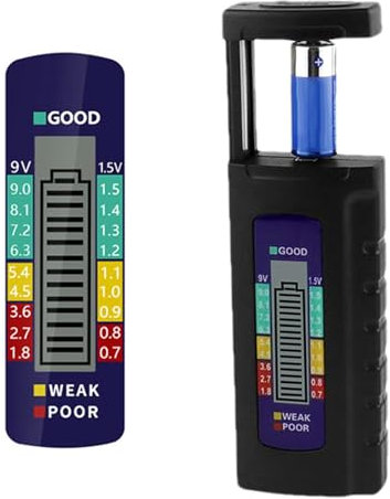 Testeur De Pile Bouton – Vérificateur De Batterie Portable, Compteur À Écran LCD | Testeur De Tension De Batterie AA, AAA, 9V, 1.5V, Testeur De Petits Appareils Électroniques, Testeur De Batterie Port