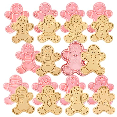 10 piezas moldes 3D de galletas Hombre de Jengibre Navideño set para fiestas de Navidad detalles de celebración suministros
