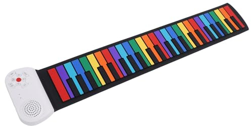 Fockety Roll Up per , Piano Elettrico A 49 Tasti Ricaricabile Elettrico A Manoforte con Tastiera Arrotolabile Suono Realistico Elettronico per (#2)