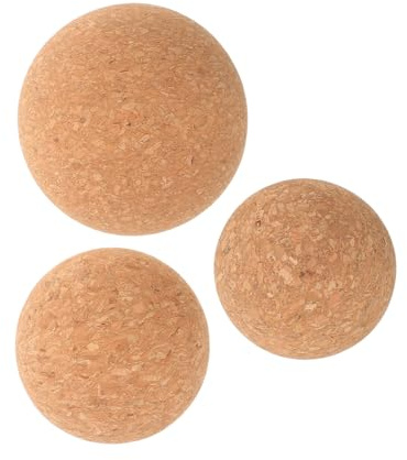 TOYZFRIENDY 3 St Massagebollar i Kork för Djupvävnadsmassage Fasciarulle för Muskelknutor och Triggerpunktsterapi Portabel Yoga Fotmassageboll för Smärtlindring och Avslappning