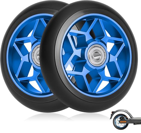 Ruedas para Scooter 110 mm, 2 Piezas Ruedas de Patinete Scooter, con Rodamientos ABEC-9, Compatibles con la Mayoría de Patinetes de Acrobacias y Kick Scooters