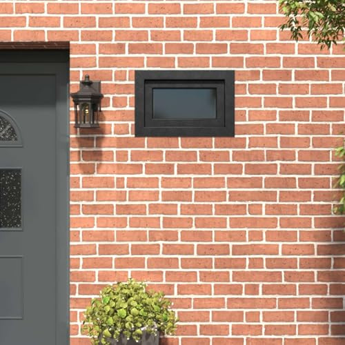 Runheo Ventana de sótano RISOR 60 x 40 cm PVC y cristal antracita, ventana giratoria con marco, protección térmica, insonorización y protección antirrobos para sótano, fácil de montar, diseño moderno