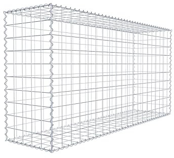 GABIONA Gabion 200 × 100 × 50 cm (L x H x P) – Panier en pierre en fil de 4 mm, largeur de maille 10 × 10 cm, fermeture spiralée – Idéal pour brise-vue, clôture gabion, mur de jardin et mur de panier