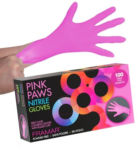FRAMAR Einmalhandschuhe S Pink - Nitrilhandschuhe S, Handschuhe Einweg s, Latexfreie Einweghandschuhe, Gummihandschuhe Einweg, haushaltshandschuhe S, Latexhandschuhe S, Putzhandschuhe S – 100