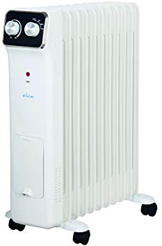 PURLINE HOTI OR2500 Öl-Heizkörper, 2500 W, 11 Elemente, Thermostat, 3 Leistungsstufen, Elektroheizung Energiesparend, Leistungsregler für niedrigen Stromverbrauch, kompakt und tragbar, weiß