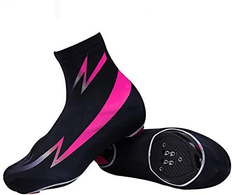 Cycling Overshoes Winter, Cycle Shoe Covers, Cold-Proof Men's Bike Bicycle Shoe Covers Overshoes Road Mountain Bike Cycling Accessories,Pink,M