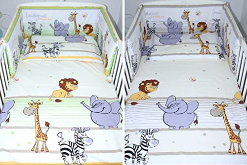 Baby Bettwäsche - Safari - Kinderbettwäsche Babybettwäsche mit Kissenbezug Baumwolle (Braun, 90 x 120 cm)