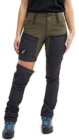 RevolutionRace Damen RVRC GP Pro Zip Off Pants, strapazierfähige, belüftete und wandelbare Hose für alle Outdoor-Aktivitäten, Dark Olive, L