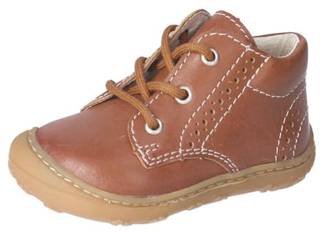 RICOSTA Unisex Stiefel Kelly, Baby und Kleinkinder Lauflernschuhe, Weite: Mittel, lose Einlage, schnürstiefel, Booties, Leder, Cognac (260), 21 EU