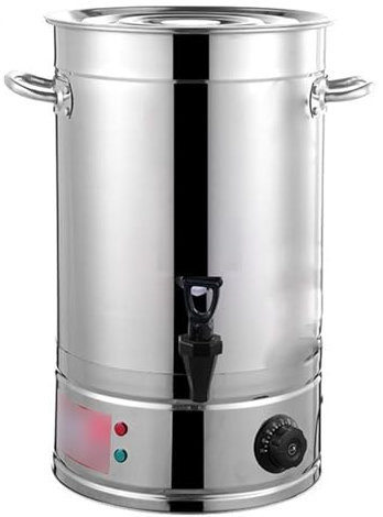 ZMIN Kommerzielle Milchtee-Urne, elektrische Warmwasser-Urne aus Edelstahl, isolierter Eimer mit Wasserhahn, Catering-Urne für Getränke, Cafés, Kantinen,A,48L