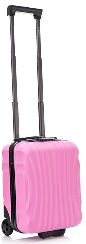 R.Leone Valigia 40x30x20cm Trolley Bagaglio a Mano Wizzair Vueling 2 Ruota in ABS 20374FR (Rosa Pastello, 40X30X20cm 2Ruota)