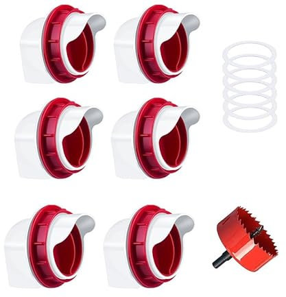 Lonimia 6 Stück Futterautomat Hühner,DIY Futterspender Hühner, Hühnerfutterautomaten Zubehör für Eimer Kiste,Futterspender Hühner Zubehör für Eimer, Kiste, Behälter und Tröge