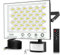 Viugreum Projecteur LED 100W Avec Détecteur de Mouvement et Télécommande - 10000LM Blanc Froid 6500K Dimmable, Étanche IP66 Avec Minuterie Pour Jardin Garage