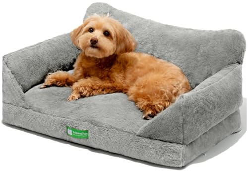 MEWOOFUN Sofá cama para gatos y perros, funda extraíble lavable, 65x45 cm, gris