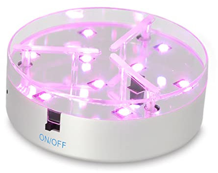 OFFSCH Panel Led Base Redonda para Jarrón Copas De Vino Cristales Vidrio Luz RGB