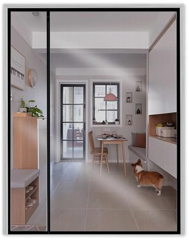 Magnet Insektenschutz Fenster 115×200cm Schwarz BalkontüR Insektenschutz Plissee Klebmontage ohne Bohren hält Mücken ab für Schiebetür, Kellertür und Terrassentür